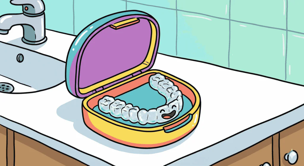 Clear aligners for gapped teeth.