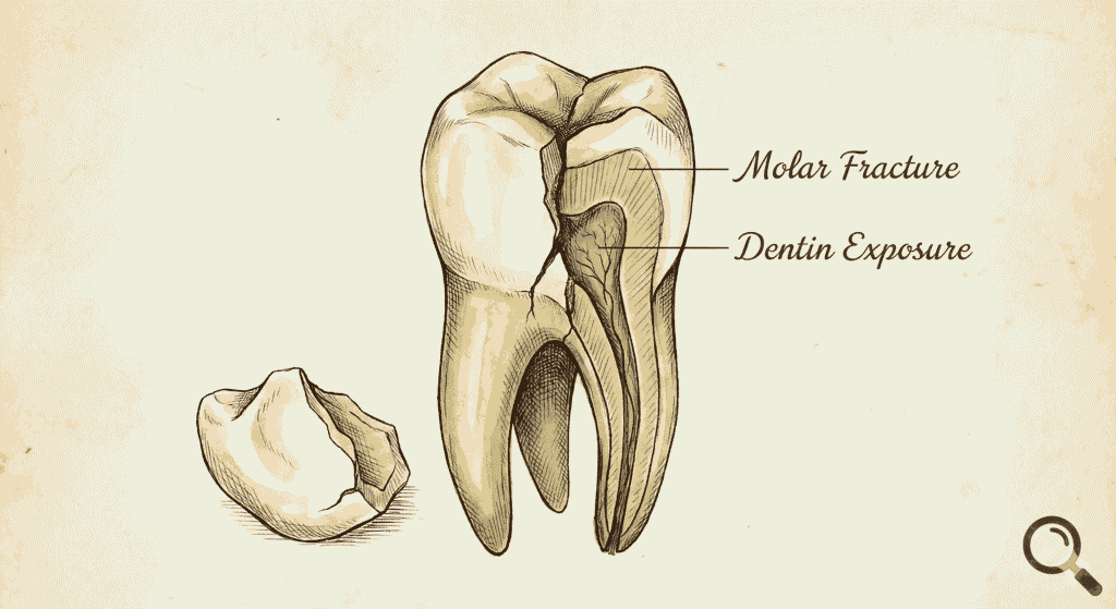 Child fractured tooth emergency care.