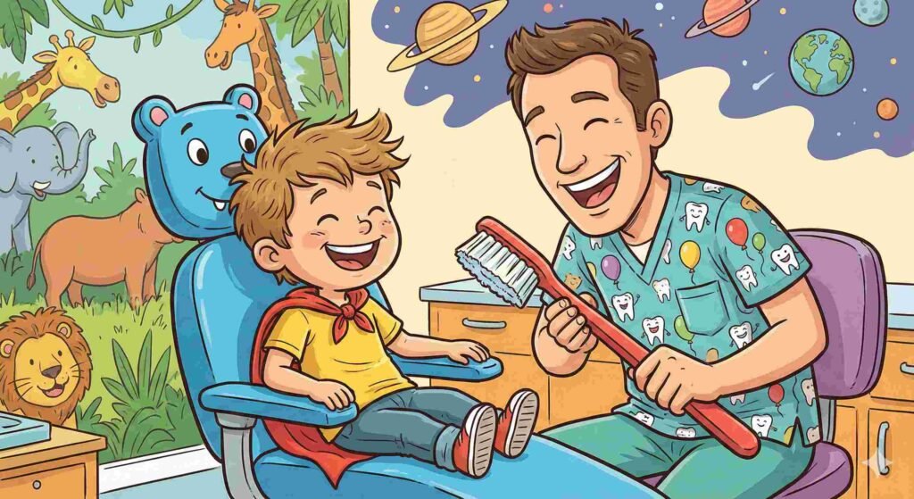 Best pediatric dentist in Kolkata treating a child in a friendly environment 