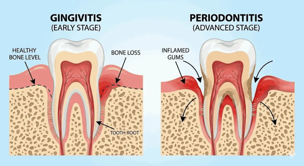 gum disease causing loose teeth in adults
