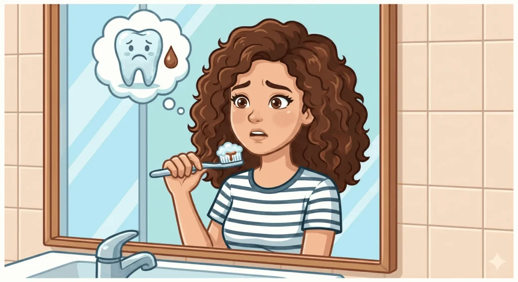 gum bleeding while brushing warning sign