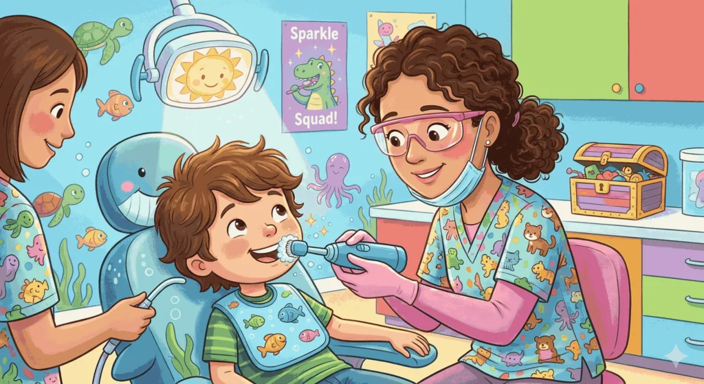 professional cleaning for yellow teeth in children